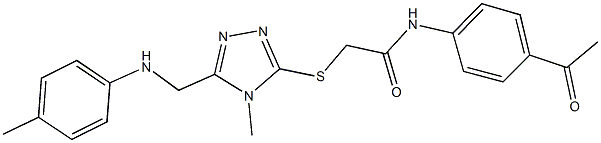 N-(4-acetylphenyl)-2-{[4-methyl-5-(4-toluidinomethyl)-4H-1,2,4-triazol-3-yl]sulfanyl}acetamide Struktur