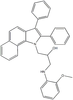 1-(2,3-diphenyl-1H-benzo[g]indol-1-yl)-3-(2-methoxyanilino)-2-propanol Struktur