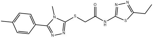 N-(5-ethyl-1,3,4-thiadiazol-2-yl)-2-{[4-methyl-5-(4-methylphenyl)-4H-1,2,4-triazol-3-yl]sulfanyl}acetamide Struktur