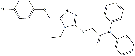 2-({5-[(4-chlorophenoxy)methyl]-4-ethyl-4H-1,2,4-triazol-3-yl}sulfanyl)-N,N-diphenylacetamide Struktur