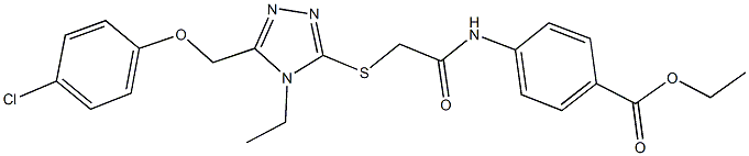 ethyl 4-{[({5-[(4-chlorophenoxy)methyl]-4-ethyl-4H-1,2,4-triazol-3-yl}sulfanyl)acetyl]amino}benzoate Struktur