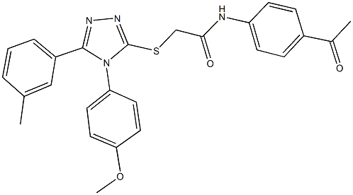 N-(4-acetylphenyl)-2-{[4-(4-methoxyphenyl)-5-(3-methylphenyl)-4H-1,2,4-triazol-3-yl]sulfanyl}acetamide Struktur