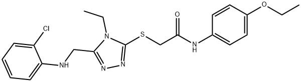 2-({5-[(2-chloroanilino)methyl]-4-ethyl-4H-1,2,4-triazol-3-yl}sulfanyl)-N-(4-ethoxyphenyl)acetamide Struktur