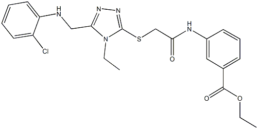 ethyl 3-{[({5-[(2-chloroanilino)methyl]-4-ethyl-4H-1,2,4-triazol-3-yl}sulfanyl)acetyl]amino}benzoate Struktur