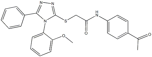 N-(4-acetylphenyl)-2-{[4-(2-methoxyphenyl)-5-phenyl-4H-1,2,4-triazol-3-yl]sulfanyl}acetamide Struktur