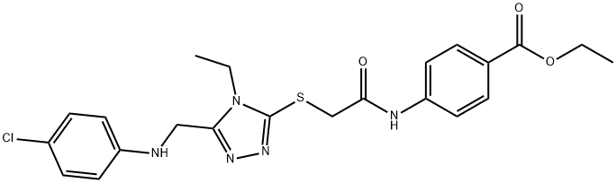 ethyl 4-{[({5-[(4-chloroanilino)methyl]-4-ethyl-4H-1,2,4-triazol-3-yl}sulfanyl)acetyl]amino}benzoate Struktur