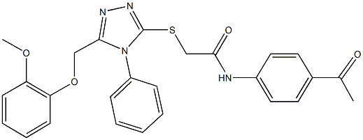 N-(4-acetylphenyl)-2-({5-[(2-methoxyphenoxy)methyl]-4-phenyl-4H-1,2,4-triazol-3-yl}sulfanyl)acetamide Struktur