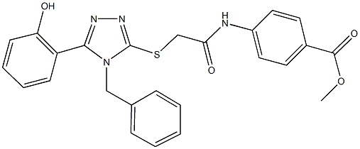 methyl 4-[({[4-benzyl-5-(2-hydroxyphenyl)-4H-1,2,4-triazol-3-yl]sulfanyl}acetyl)amino]benzoate Struktur