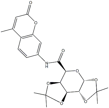 2,2,7,7-tetramethyl-N-(4-methyl-2-oxo-2H-chromen-7-yl)tetrahydro-3aH-di[1,3]dioxolo[4,5-b:4,5-d]pyran-5-carboxamide Struktur