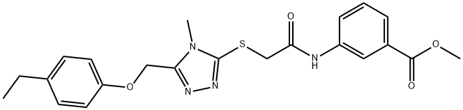 methyl3-{[({5-[(4-ethylphenoxy)methyl]-4-methyl-4H-1,2,4-triazol-3-yl}thio)acetyl]amino}benzoate Struktur