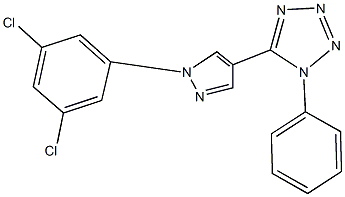 5-[1-(3,5-dichlorophenyl)-1H-pyrazol-4-yl]-1-phenyl-1H-tetraazole Struktur