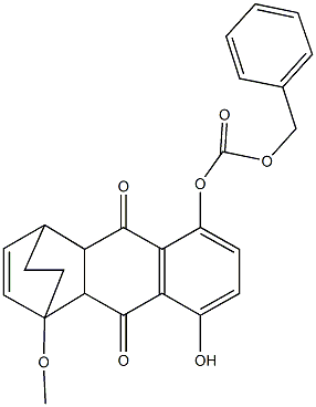 benzyl 8-hydroxy-12-methoxy-3,10-dioxotetracyclo[10.2.2.0~2,11~.0~4,9~]hexadeca-4,6,8,13-tetraen-5-yl carbonate Struktur