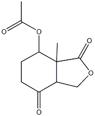 3a-methyl-3,7-dioxooctahydro-2-benzofuran-4-yl acetate Struktur