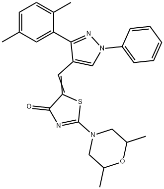 2-(2,6-dimethyl-4-morpholinyl)-5-{[3-(2,5-dimethylphenyl)-1-phenyl-1H-pyrazol-4-yl]methylene}-1,3-thiazol-4(5H)-one Struktur