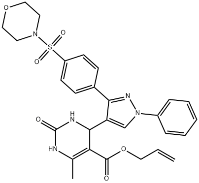 allyl 6-methyl-4-{3-[4-(4-morpholinylsulfonyl)phenyl]-1-phenyl-1H-pyrazol-4-yl}-2-oxo-1,2,3,4-tetrahydro-5-pyrimidinecarboxylate Struktur