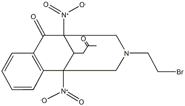 11-(2-bromoethyl)-1,9-bisnitro-13-(2-oxopropyl)-11-azatricyclo[7.3.1.0~2,7~]trideca-2,4,6-trien-8-one Struktur