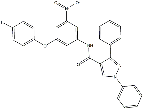 N-[3-nitro-5-(4-iodophenoxy)phenyl]-1,3-diphenyl-1H-pyrazole-4-carboxamide Struktur