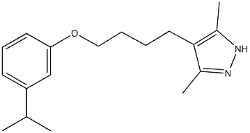 3,5-dimethyl-4-(4-{[3-(1-methylethyl)phenyl]oxy}butyl)-1H-pyrazole Struktur