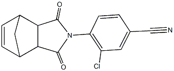 3-chloro-4-(3,5-dioxo-4-azatricyclo[5.2.1.0~2,6~]dec-8-en-4-yl)benzonitrile Struktur