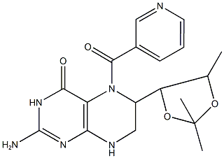 2-amino-5-(3-pyridinylcarbonyl)-6-(2,2,5-trimethyl-1,3-dioxolan-4-yl)-5,6,7,8-tetrahydro-4(3H)-pteridinone Struktur