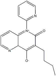 3-butyl-2-oxo-1-(2-pyridinyl)-2,4a-dihydro[1,5]naphthyridin-1-ium-4-olate Struktur