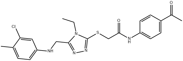 N-(4-acetylphenyl)-2-({5-[(3-chloro-4-methylanilino)methyl]-4-ethyl-4H-1,2,4-triazol-3-yl}sulfanyl)acetamide Struktur