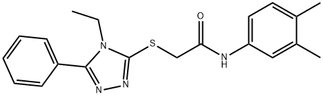 N-(3,4-dimethylphenyl)-2-[(4-ethyl-5-phenyl-4H-1,2,4-triazol-3-yl)sulfanyl]acetamide Struktur