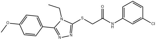 N-(3-chlorophenyl)-2-{[4-ethyl-5-(4-methoxyphenyl)-4H-1,2,4-triazol-3-yl]sulfanyl}acetamide Struktur