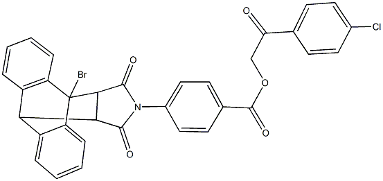 2-(4-chlorophenyl)-2-oxoethyl 4-(1-bromo-16,18-dioxo-17-azapentacyclo[6.6.5.0~2,7~.0~9,14~.0~15,19~]nonadeca-2,4,6,9,11,13-hexaen-17-yl)benzoate Struktur