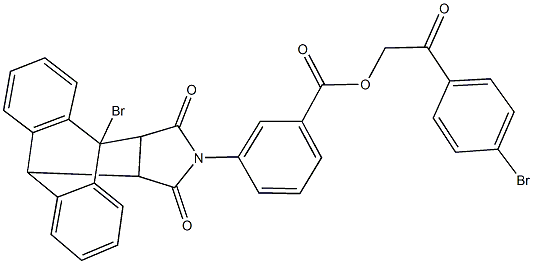 2-(4-bromophenyl)-2-oxoethyl 3-(1-bromo-16,18-dioxo-17-azapentacyclo[6.6.5.0~2,7~.0~9,14~.0~15,19~]nonadeca-2,4,6,9,11,13-hexaen-17-yl)benzoate Struktur