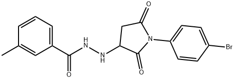 N'-[1-(4-bromophenyl)-2,5-dioxopyrrolidin-3-yl]-3-methylbenzohydrazide Struktur