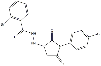 2-bromo-N'-[1-(4-chlorophenyl)-2,5-dioxopyrrolidin-3-yl]benzohydrazide Struktur