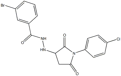 3-bromo-N'-[1-(4-chlorophenyl)-2,5-dioxopyrrolidin-3-yl]benzohydrazide Struktur