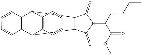 methyl 2-(16,18-dioxo-17-azapentacyclo[6.6.5.0~2,7~.0~9,14~.0~15,19~]nonadeca-2,4,6,9,11,13-hexaen-17-yl)hexanoate Struktur