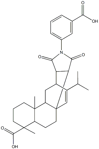 7-isopropyl-1,4a-dimethyl-13-(3-carboxyphenyl)-1,2,3,4,4a,4b,5,6,8a,9,10,10a-dodecahydro-12,14-dioxo-6,8a-[3,4]pyrrolidinophenanthrene-1-carboxylic acid Struktur