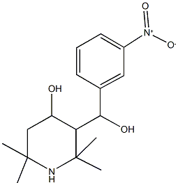 3-(hydroxy{3-nitrophenyl}methyl)-2,2,6,6-tetramethyl-4-piperidinol Struktur