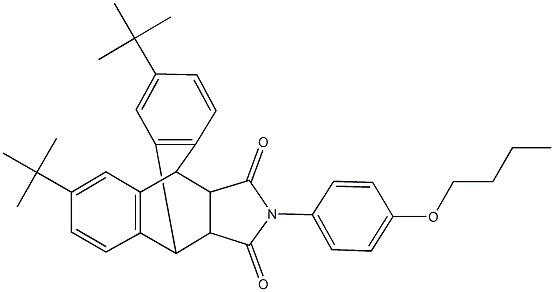 17-(4-butoxyphenyl)-4,11-ditert-butyl-17-azapentacyclo[6.6.5.0~2,7~.0~9,14~.0~15,19~]nonadeca-2,4,6,9,11,13-hexaene-16,18-dione Struktur