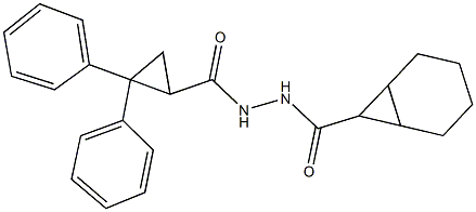 N'-(bicyclo[4.1.0]hept-7-ylcarbonyl)-2,2-diphenylcyclopropanecarbohydrazide Struktur