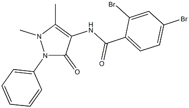 2,4-dibromo-N-(1,5-dimethyl-3-oxo-2-phenyl-2,3-dihydro-1H-pyrazol-4-yl)benzamide Struktur