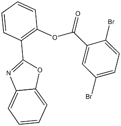 2-(1,3-benzoxazol-2-yl)phenyl 2,5-dibromobenzoate Struktur