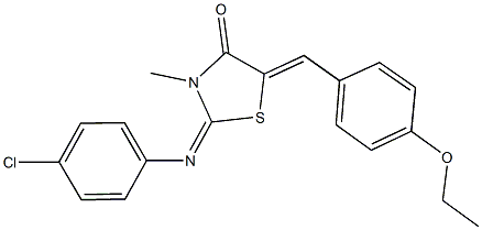 2-[(4-chlorophenyl)imino]-5-(4-ethoxybenzylidene)-3-methyl-1,3-thiazolidin-4-one Struktur