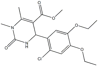 methyl 4-(2-chloro-4,5-diethoxyphenyl)-1,6-dimethyl-2-oxo-1,2,3,4-tetrahydro-5-pyrimidinecarboxylate Struktur