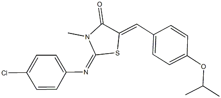 2-[(4-chlorophenyl)imino]-5-(4-isopropoxybenzylidene)-3-methyl-1,3-thiazolidin-4-one Struktur