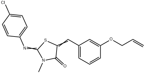 5-[3-(allyloxy)benzylidene]-2-[(4-chlorophenyl)imino]-3-methyl-1,3-thiazolidin-4-one Struktur