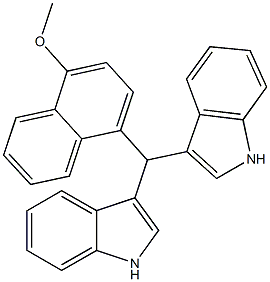 4-[di(1H-indol-3-yl)methyl]-1-naphthyl methyl ether Struktur