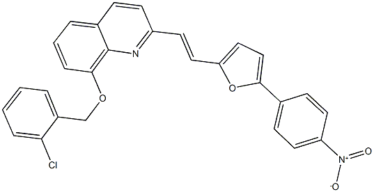 8-[(2-chlorobenzyl)oxy]-2-[2-(5-{4-nitrophenyl}-2-furyl)vinyl]quinoline Struktur