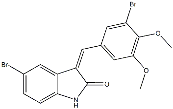 5-bromo-3-(3-bromo-4,5-dimethoxybenzylidene)-1,3-dihydro-2H-indol-2-one Struktur