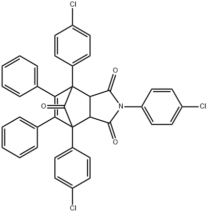 1,4,7-tris(4-chlorophenyl)-8,9-diphenyl-4-azatricyclo[5.2.1.0~2,6~]dec-8-ene-3,5,10-trione Struktur