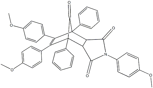 4,8,9-tris(4-methoxyphenyl)-1,7-diphenyl-4-azatricyclo[5.2.1.0~2,6~]dec-8-ene-3,5,10-trione Struktur