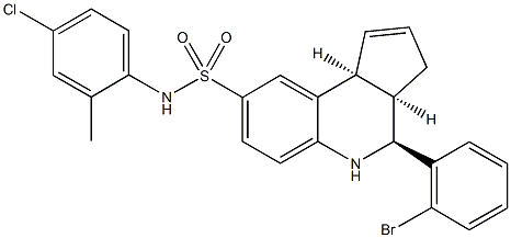 4-(2-bromophenyl)-N-(4-chloro-2-methylphenyl)-3a,4,5,9b-tetrahydro-3H-cyclopenta[c]quinoline-8-sulfonamide Struktur